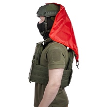 Платок / красная повязка Strike "мертвяк" красный 50x50 см, с люверсом и велкро