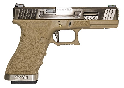 Пистолет WE Glock 18 G-Force серебряный, greengas (we-g002wet-8)