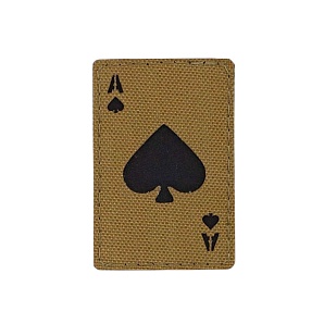 Нашивка Strike "Пиковый Туз", 80х50 мм, полевой, койот, лазерная резка