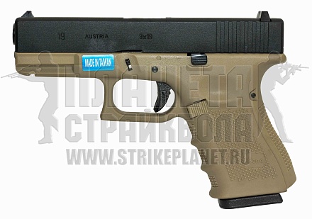 фото детально we пистолет glock 19 gen.4, tan (we-g003b-tan) интернет-магазин "Планета страйкбола"