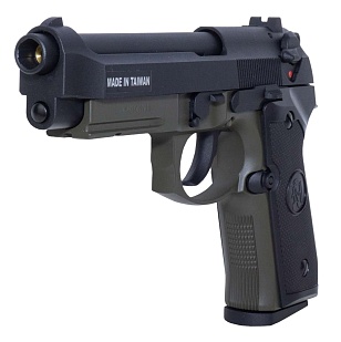 KJW Пистолет Beretta M9A1 Rail, greengas, олива