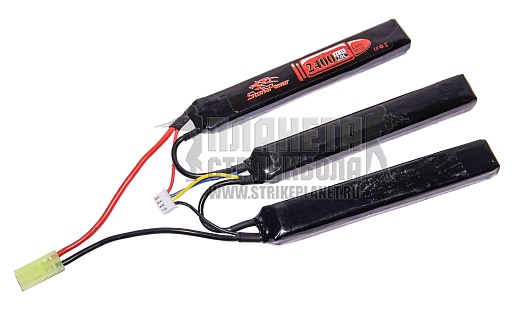 детальное фото для раздела Аккумулятор StormPower LiPo 11.1в, 2400мАч, 20С, 3 лепестка интернет-магазин "Планета страйкбола»
