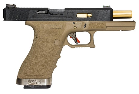 Пистолет WE Glock 18 G-Force tan золоченный (we-g002wet-6)
