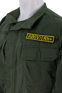 Нашивка Strike Группа крови AB (IV) Rh+, желтый олива