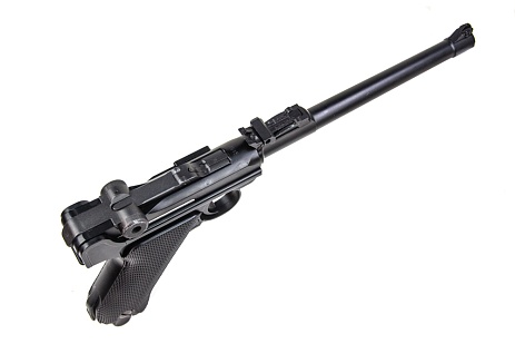 WE Пистолет Luger P-08 8", черный (gp403)