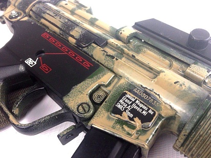 Пистолет-пулемет ICS MP5 SD6, пластик, камуфляж + коллиматор NcStar, не стреляет (Б/У)