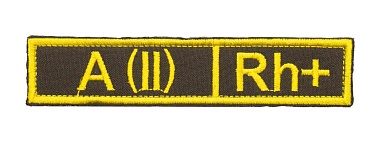 детальное фото Нашивка Strike Группа крови A (II) Rh+, желтый олива интернет-магазин "Планета страйкбола"
