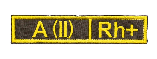 детальное фото Нашивка Strike Группа крови A (II) Rh+, желтый олива интернет-магазин "Планета страйкбола"