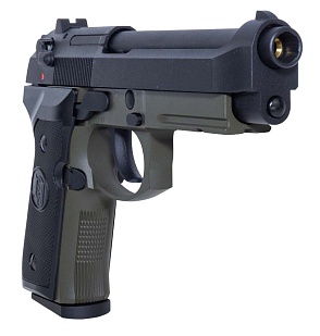 KJW Пистолет Beretta M9A1 Rail, greengas, олива