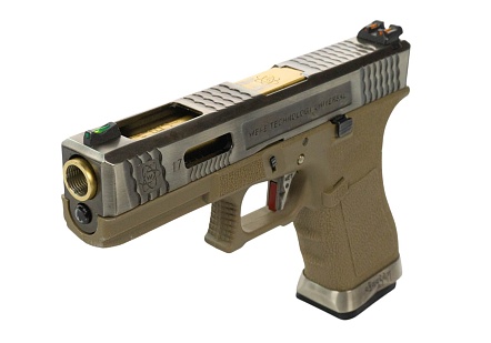 Пистолет WE Glock 17C G-Force, серебряный, greengas (we-g002wet-8), 96 м/с (Б/У)