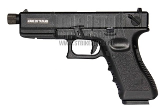 фото детально kjw пистолет glock 18, co2, резьба под глушитель интернет-магазин "Планета страйкбола"