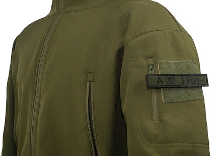 Нашивка Strike Группа крови A (II) Rh-, черный олива