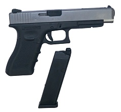 Пистолет WE Glock 34 gen. 3, greengas, хромированный (we-g008a-sv)
