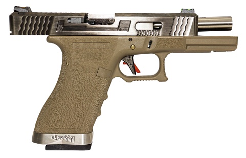 Пистолет WE Glock 18 G-Force серебряный, greengas (we-g002wet-8)