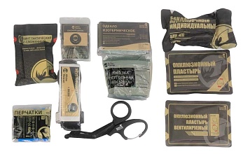 Набор Аптечка первой помощи IFAK Rhino Rescue Trauma kit, 10 предметов