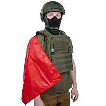 Платок / красная повязка Strike "мертвяк" красный 50x50 см, с люверсом и велкро