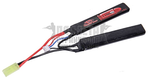 детальное фото для раздела Аккумулятор StormPower LiPo 7.4в, 1100мАч, 20С, 2 лепестка интернет-магазин "Планета страйкбола»