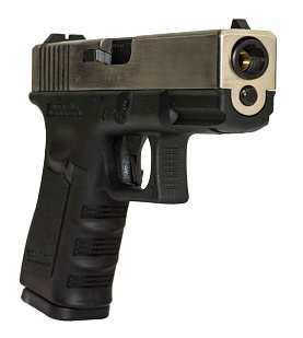 WE Пистолет Glock 19 Gen.3, металл слайд, хром