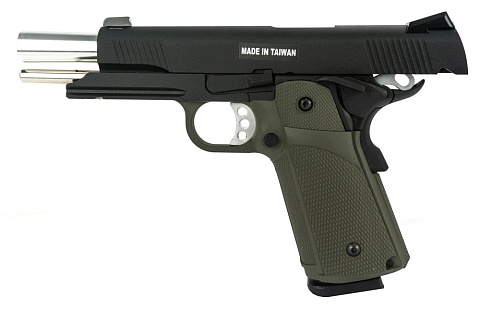 Пистолет KJW Colt, олива, greengas (kp-05-od)