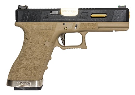 Пистолет WE Glock 18 G-Force tan золоченный (we-g002wet-6)