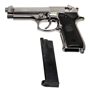 Пистолет WE Beretta M92FS greengas хром (gp301sv)