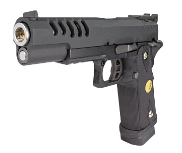 WE Пистолет Colt Hi Capa 5.1 auto, greengas перфорированный кожух, (we-h002at)