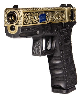 WE Пистолет Glock 18C gen.3, гравировка, greengas (we-g002box-br)