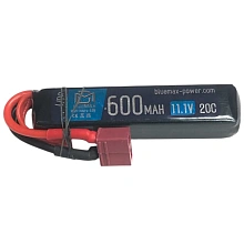 детальное фото для раздела Аккумулятор BlueMax LiPo 11.1В, 600мАч, 20С, PDW Т-разъем интернет-магазин "Планета страйкбола»