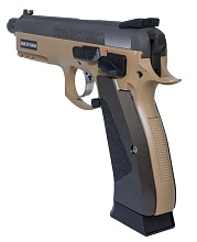 Пистолет KJW CZ SP-01 Shadow TBC, tan, greengas с кейсом (sp-01-tan)
