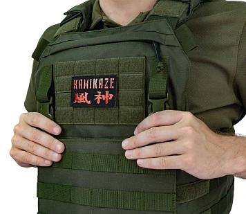 Нашивка Strike "Kamikaze \ Камикадзе", 80х50 мм, черный, лазерная резка