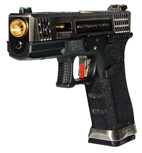 WE Пистолет Glock 17 G-Force, золоченный ствол, хром