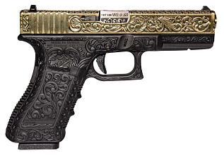 WE Пистолет Glock 18C gen.3, гравировка, greengas (we-g002box-br)