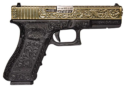 WE Пистолет Glock 18C gen.3, гравировка, greengas (we-g002box-br)