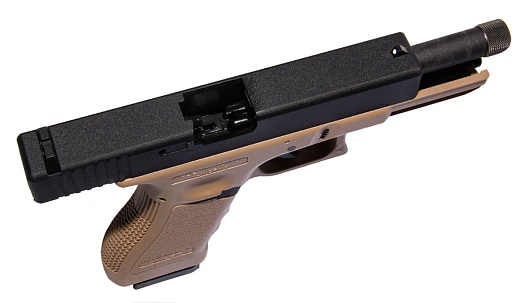 KJW Пистолет Glock 17, CO2, резьба под глушитель, tan (kp-17-tbc.co2-tan)