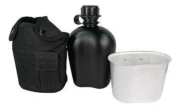 Фляга Tactical Arms 1L с котелком, чёрный