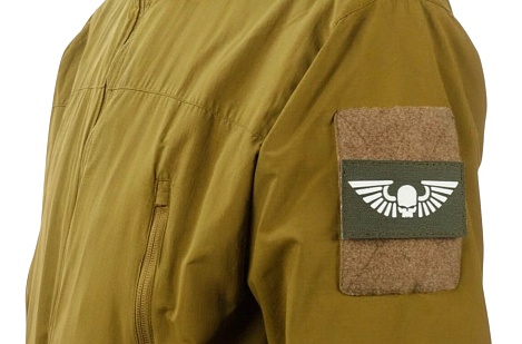 Нашивка Strike "Warhammer 40000. Astra Militarum / Астра Милитарум", 90х50 мм, олива, лазерная резка