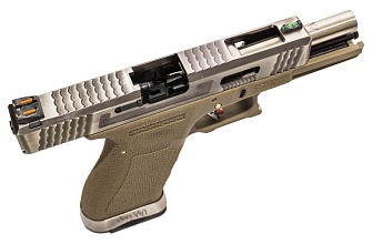 Пистолет WE Glock 17 G-Force tan серебряный (we-g001wet-8)