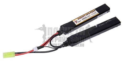 детальное фото для раздела Аккумулятор iPower LiPo 7.4В, 2600мАч, 20C, 2 лепестка интернет-магазин "Планета страйкбола»