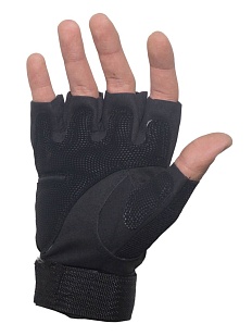 Перчатки полпальца черные XL (ws20023b)