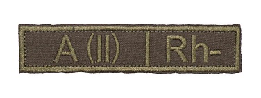 детальное фото Нашивка Strike Группа крови A (II) Rh-, олива интернет-магазин "Планета страйкбола"