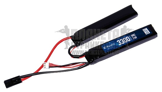 детальное фото для раздела Аккумулятор BlueMax LiPo 7.4В, 3300мАч, 30С, 2 лепестка интернет-магазин "Планета страйкбола»