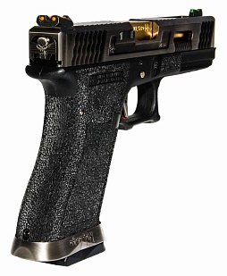 WE Пистолет Glock 17 G-Force, золоченный ствол, хром
