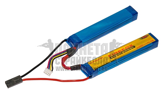 детальное фото для раздела Аккумулятор Firefox LiPo 11.1в, 2400мАч, 20C, 2 лепестка (75150) интернет-магазин "Планета страйкбола»