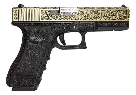 Пистолет WE Glock 17 с гравировкой (we-g001box-fb)