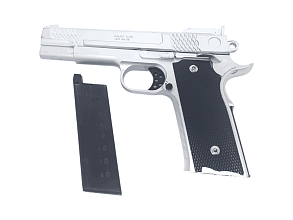 Пистолет Galaxy Smith & Wesson 945 спринг, серебристый (g20s), не работает магазин (Б/У)