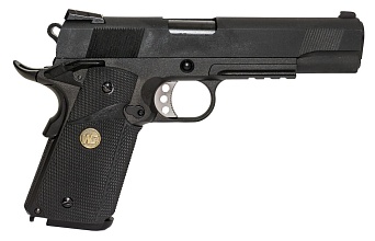 Пистолет WE Colt M1911 MEU Rail, greengas (we-e008b-bk)