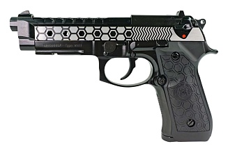 фото детально пистолет we m92-hex cut-2tone-w/rail-auto (we-m014-2t) интернет-магазин "Планета страйкбола"