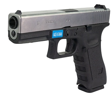 WE Пистолет Glock 17 gen.3, greengas, хром (WE-G001A-SV)