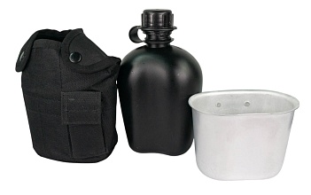 Фляга Tactical Arms 1L с котелком, чёрный