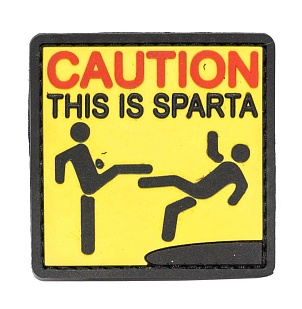 детальное фото Нашивка Zlo "Caution. This is Sparta" пвх интернет-магазин "Планета страйкбола"